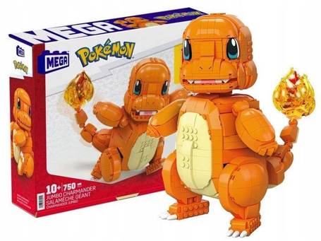 MEGA POKEMON KLOCKI 750el DUŻY CHARMANDER 27,5 cm HHL13