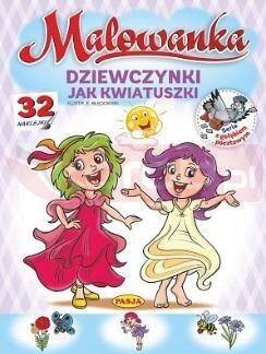 Malowanka - Dziewczynki jak kwiatuszki