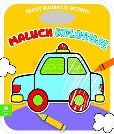 Maluch koloruje auto