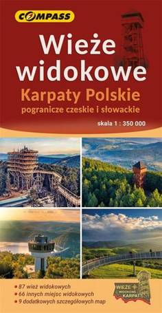 Mapa - Wieże widokowe Karpaty Polskie 1:350 000