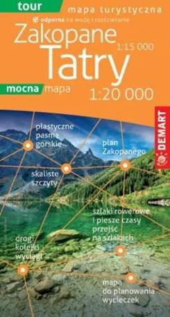 Mapa turystyczna Tatry i Zakopane Tour 1:20 000