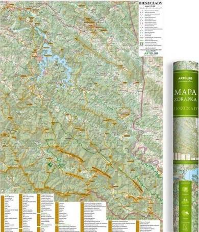 Mapa zdrapka - Bieszczady 1:75 000