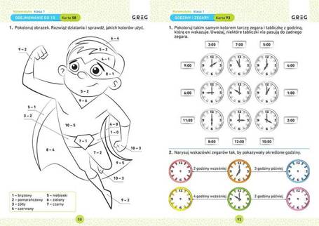 Matematyka SP 1 Karty pracy w szkole i w domu
