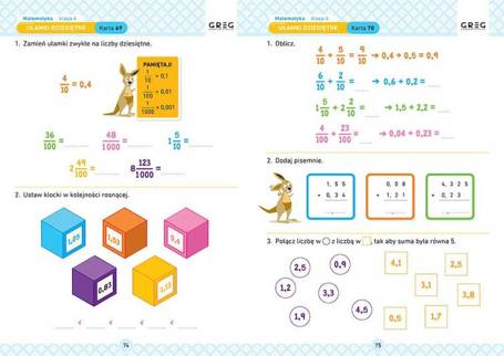Matematyka SP 4 Karty pracy w szkole i w domu