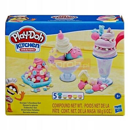 PLAY DOH CIASTOLINA ZESTAW KITCHEN CREATIONS Ice cream, desery lodowe E7275