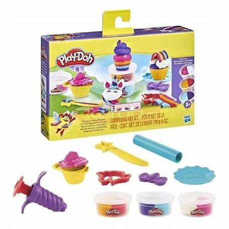 PLAY DOH CIASTOLINA ZESTAW Z JEDNOROŻCEM KOLOROWE BABECZKI F3617