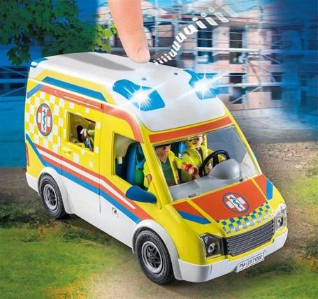 PLAYMOBIL 71202 KARETKA POGOTOWIA ZE ŚWIATŁEM I DŹ