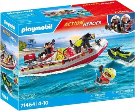 PLAYMOBIL 71464 ŁÓDŹ STRAŻY POŻARNEJ ZE SKUTEREM WODNYM