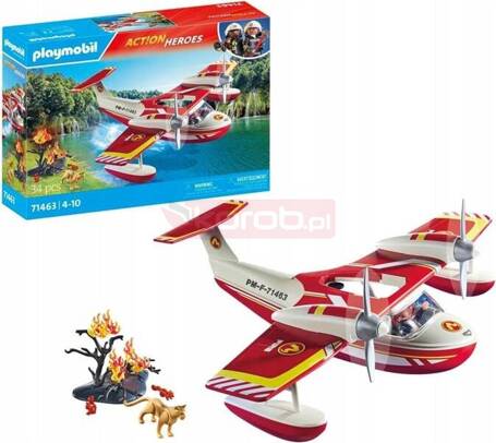 PLAYMOBIL ACT!ON HEROES 71463 SAMOLOT STRAŻY POŻARNEJ Z FUNKCJĄ GASZENIA