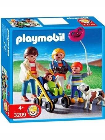 PLAYMOBIL CITY LIFE 3209 RODZINNY SPACER Z WÓZKIEM zestaw +4 l