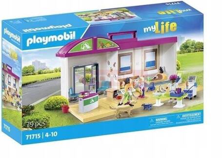 PLAYMOBIL MY LIFE 71715 Przenośna klinika dla zwierząt zestaw dla dzieci +4