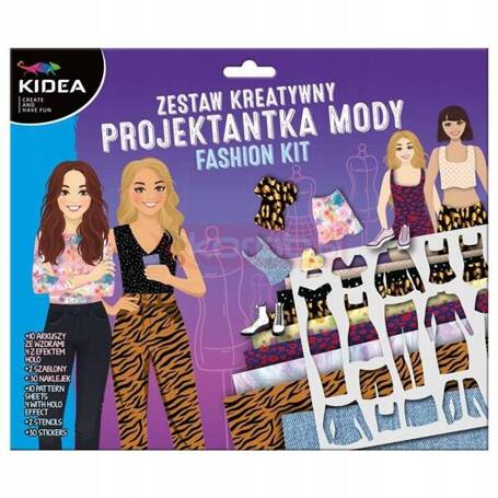 PROJEKTANTKA MODY ZESTAW KREATYWNY z szablonami FASHION KIT 7340