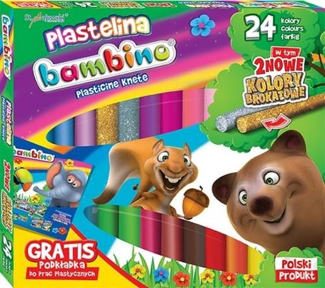 Plastelina 24 kolory BAMBINO