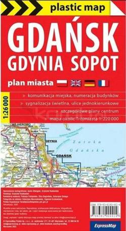 Plastic map Gdańsk Gdynia Sopot 1:26 000 w.2023