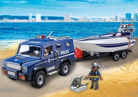 Playmobil 5187 Pojazd terenowy policji z motorówką