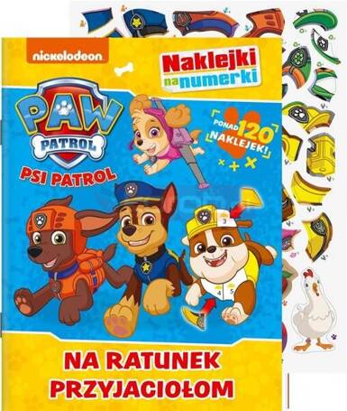 Psi Patrol. Naklejki na numerki. Na ratunek..