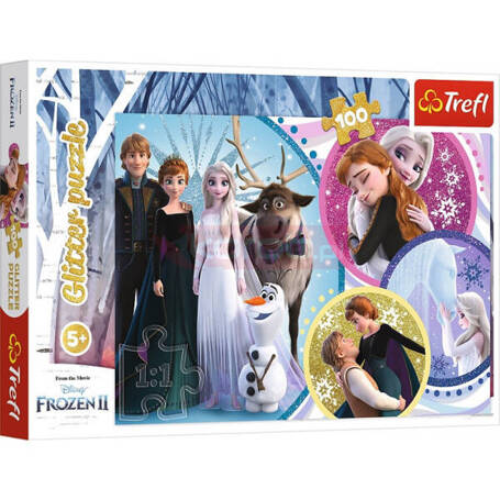 Puzzle 100 elementów Glitter W blasku miłości Frozen 2