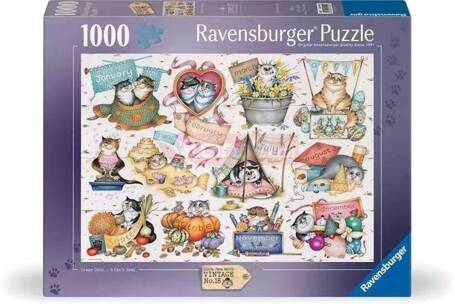 Puzzle 1000 Kalendarz Szalonych Kotów