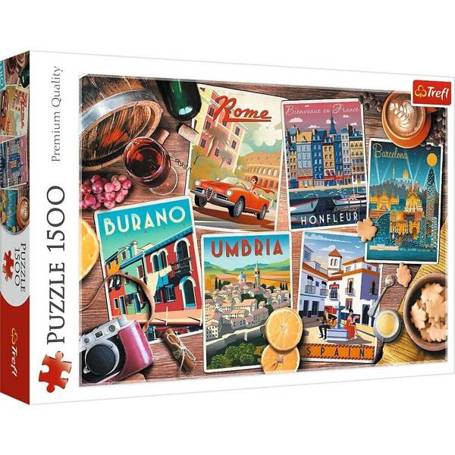 Puzzle 1500 Podróże po Europie TREFL