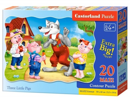 Puzzle 20 elementów MAXI Trzy Małe Świnki