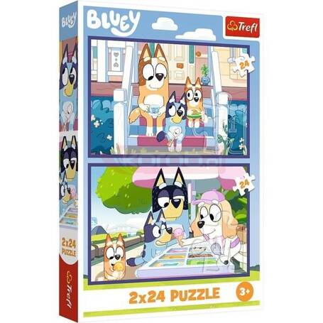 Puzzle 2x24 Zabawna Bluey TREFL