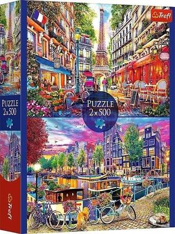 Puzzle 2x500 Europejskie stolice TREFL