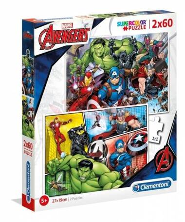 Puzzle 2x60 elementy Super Kolor - Avengers