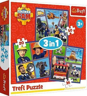 Puzzle 3w1 Dzień Strażaka Sama TREFL