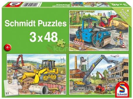 Puzzle 3x48 Pojazdy budowlane G3