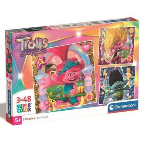 Puzzle 3x48 Super Kolor Trolls 3