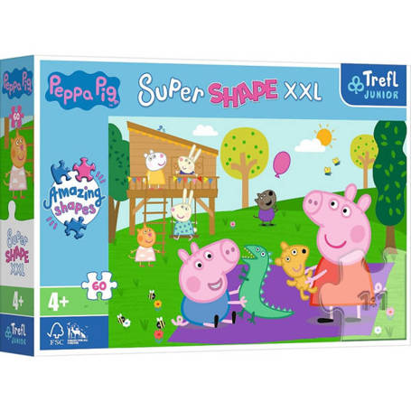 Puzzle 60 elementów XXL Super Shape Zabawy z braciszkiem, Świnka Peppa