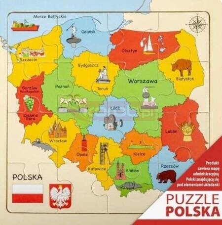 Puzzle Mapa drewniane 25x25cm