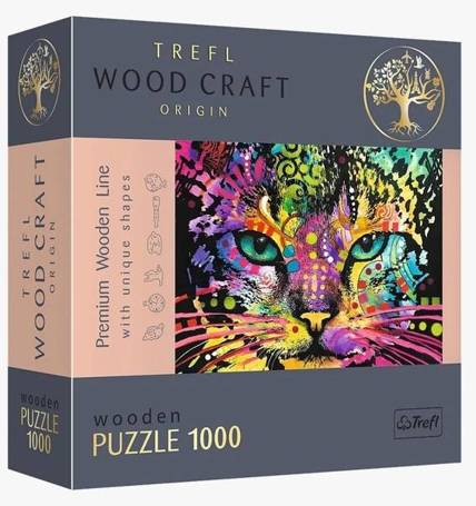 Puzzle drewniane 1000 Kolorowy kot TREFL