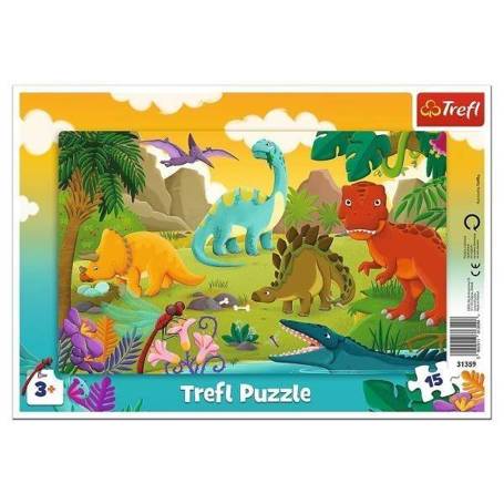 Puzzle ramkowe 15 Dinozaury TREFL