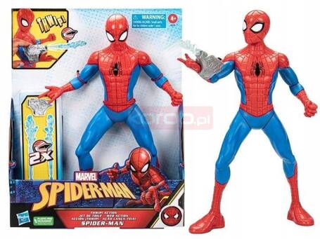 SPIDERMAN DUŻA RUCHOMA FIGURKA 33cm strzela z blastera F8115