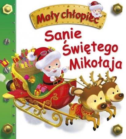 Sanie Świętego Mikołaja. Mały chłopiec