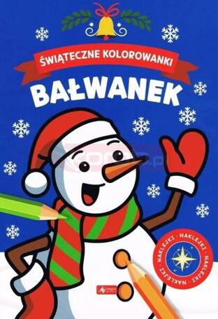 Świąteczne kolorowanki. Bałwanek