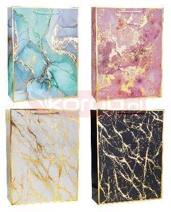 Torebka ozdobna Marmur 26x32x10cm mix ROZETTE