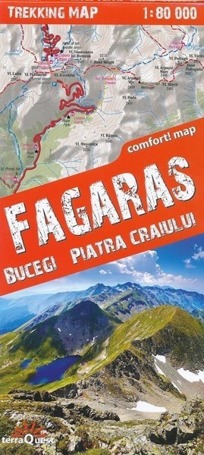 Trekking map Fagaras, Bucegi, Piatra Craiului mapa