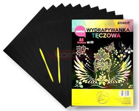 Wydrapywanka tęczowa A4 multicolor WZ-05