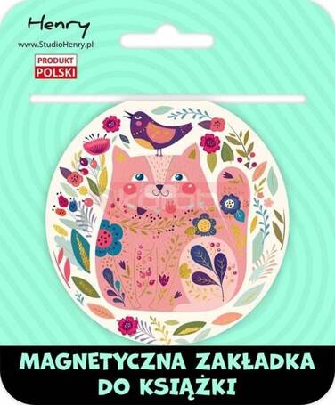 Zakładka magnetyczna kulka 2 kot różowy