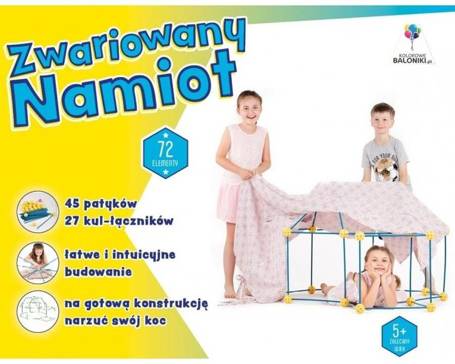 Zwariowany namiot żółto-niebieski