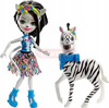 ENCHANTIMALS LALKA ZELENA ZEBRA + duże zwierzątko FKY75