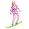 LALKA BARBIE SPORTY ZIMOWE zestaw 2 lalek skuter śnieżny deska snowboardowa HGM75