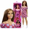 Lalka Barbie Fashionistas brunetka w sukience w kropki GRB62