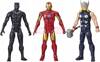 MARVEL AVENGERS TITAN HERO zestaw 3 figurek IRON MAN, THOR, CZARNA PANTERA F5291